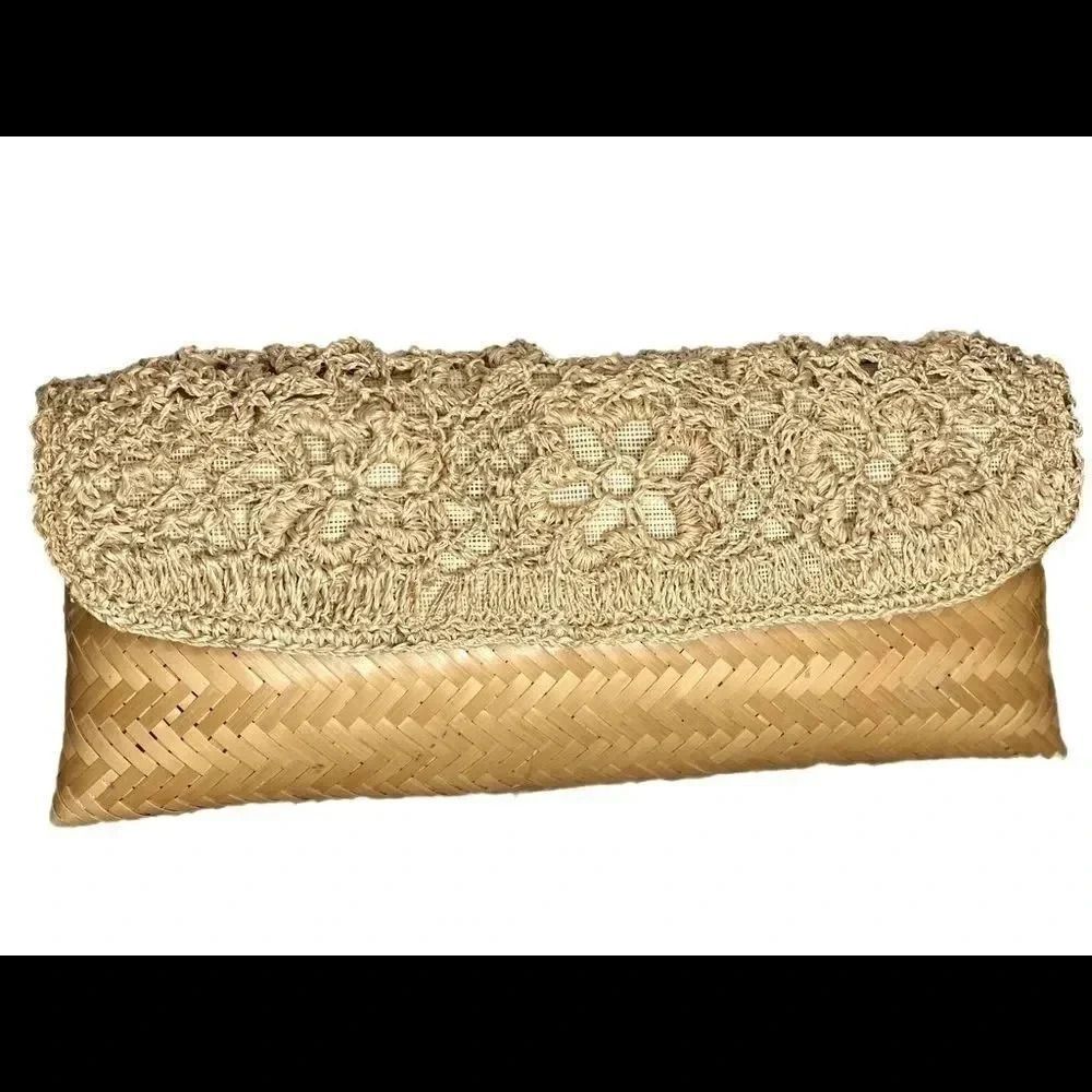 FRANCHI COLLECTION bamboo weaved clutch
